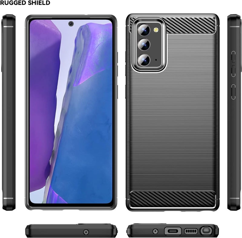 Aikcks for Samsung Galaxy Note 20 Phone case, Shockproof, Scratch Resistant Carbon Fiber Jacket, Soft TPU, for Galaxy Note 20 case (Black,) - Image 2